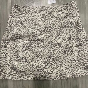 Free People Leopard Print Faux Leather Skirt Size 6 NWT